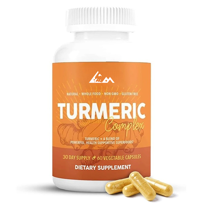 Turmeric Curcumin Capsule - Pimenta-do-reino preta orgânica, açafrão-da-terra, curcumina –