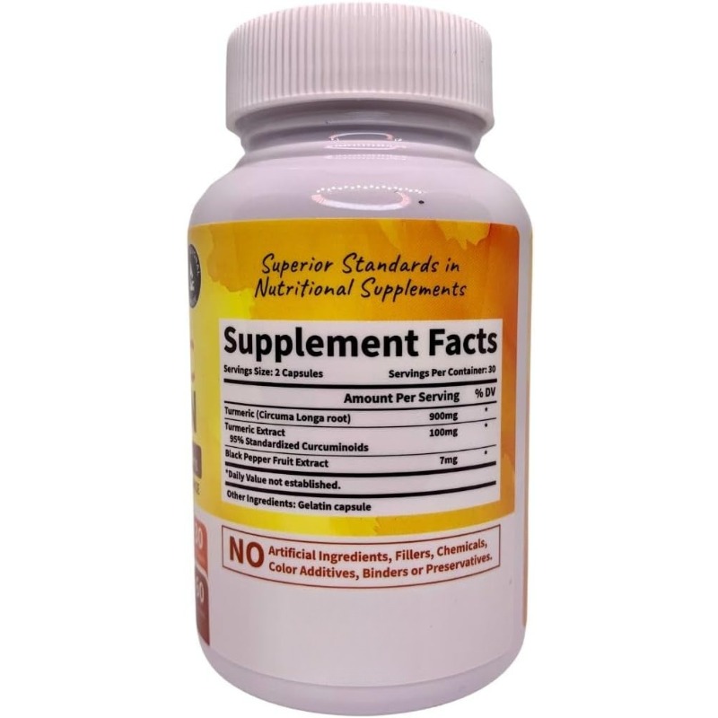 Suplemento Natural de Cúrcuma, - Turmeric Curcumin Capsule avaliação e preço
